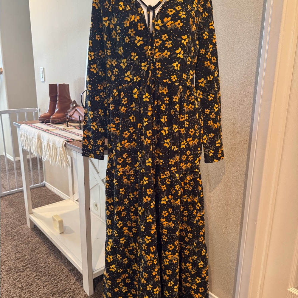 Free People Black Floral Long Sleeve Dress - Picture 6 of 12